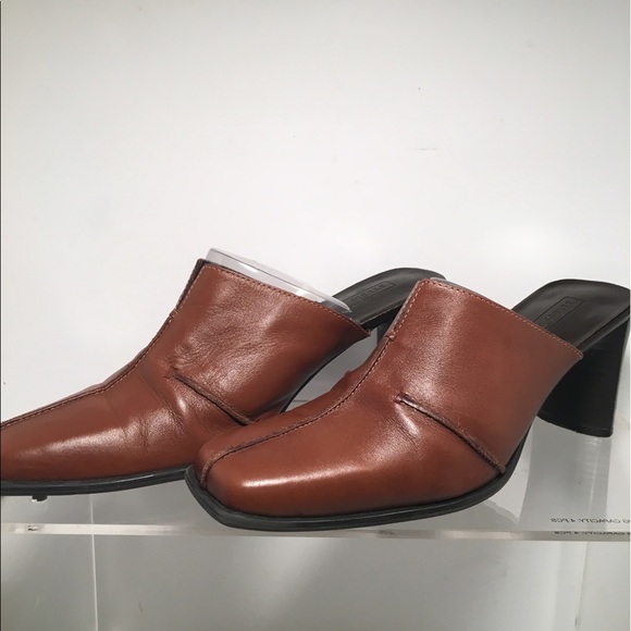 Pre-owned Studio Works Brown Slip on 3" Heels - Picture 1 of 4