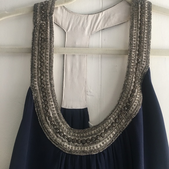 Joie racerback navy embellished dress. - Picture 2 of 4