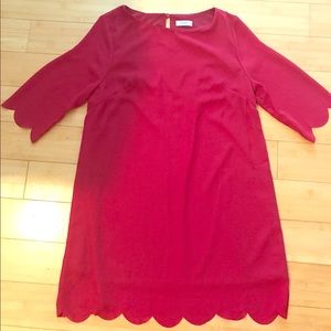 TOBI burgundy/red shift dress