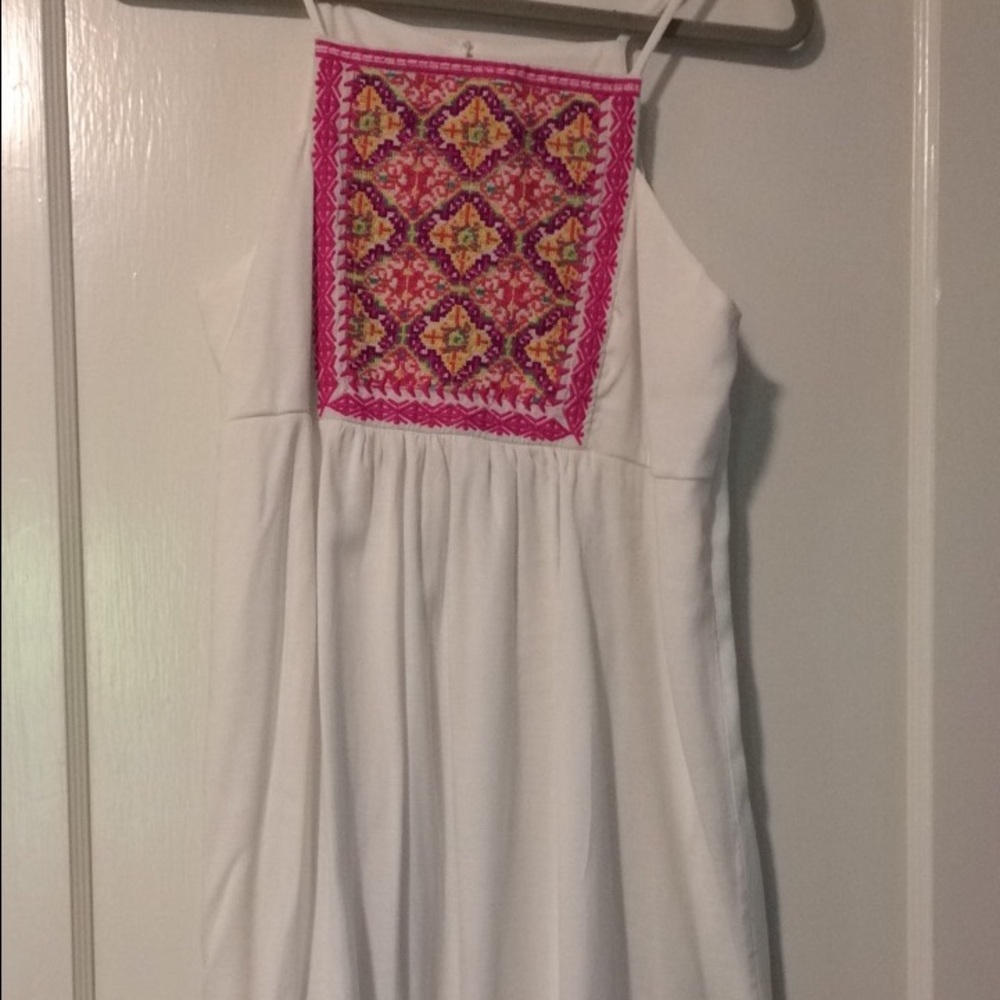 Embroidered Pom Pom party dress
