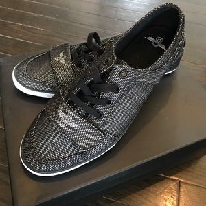 Creative Recreation black mesh metallic sneaks 👟