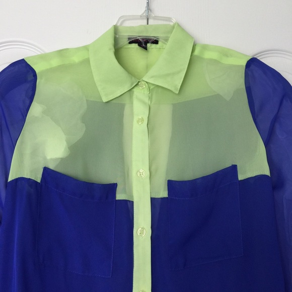 Donated - Material Girl Neon green & blue open bac - Picture 3 of 5