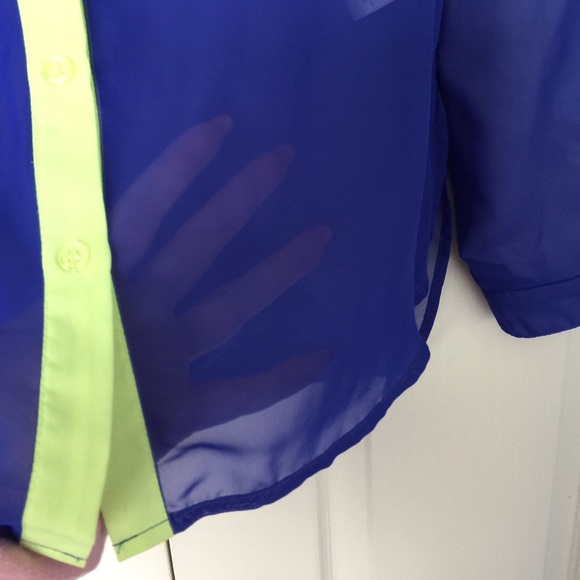 Donated - Material Girl Neon green & blue open bac - Picture 4 of 5