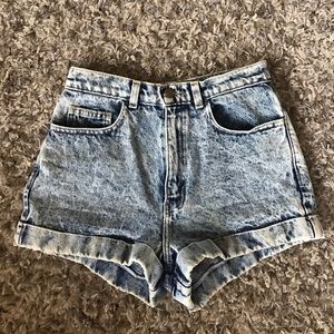 American Apparel High Rise acid wash shorts