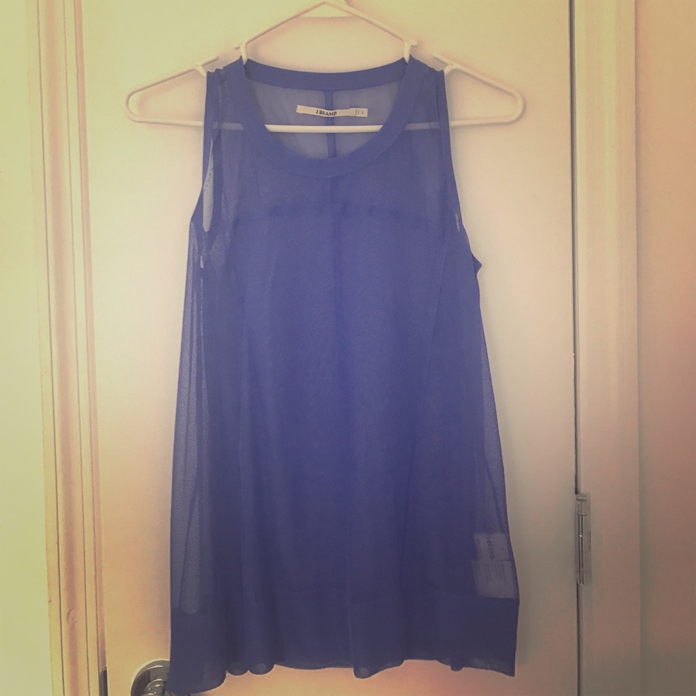 Sheer blue top J brand