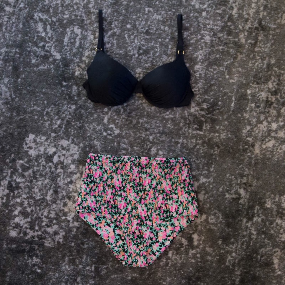 TORI PRAVER EUC Swim High Waist Floral Bottom