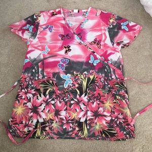 Pink scrub top
