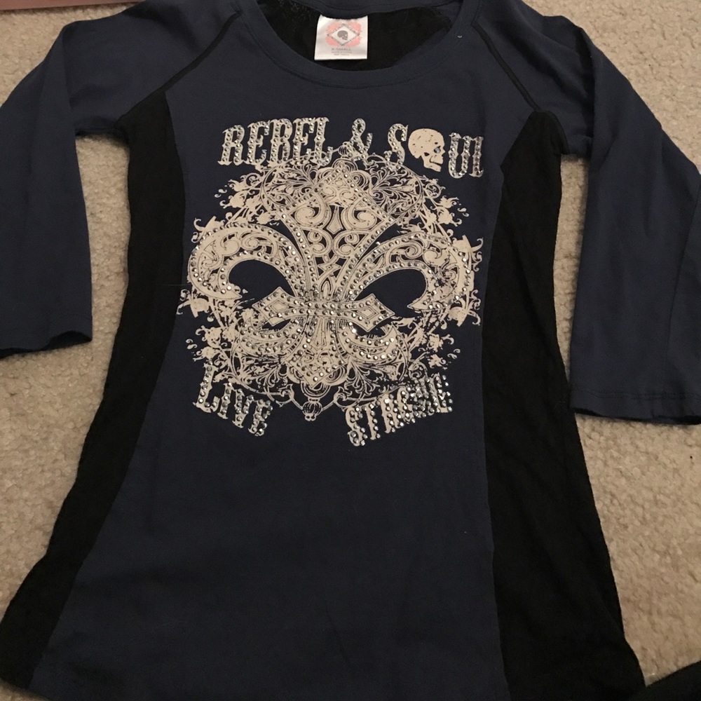 Rebel and soul quarter sleeve shirt