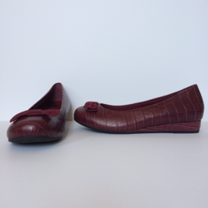 Vionic Orthaheel, Burgundy Flats with Bow