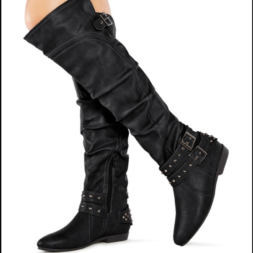 Tall studded boots never worn