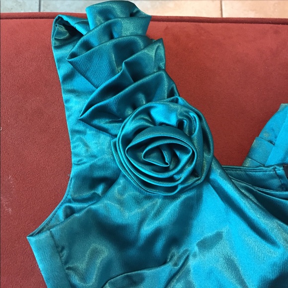 Teal & Black Party Dress - Picture 3 of 4