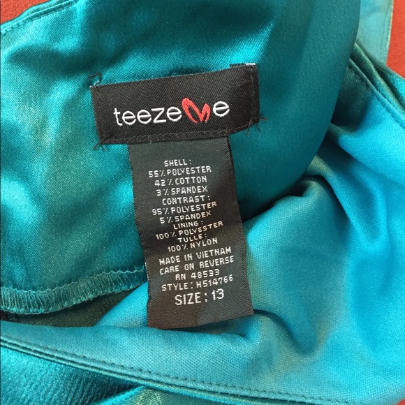 Teal & Black Party Dress - Picture 4 of 4