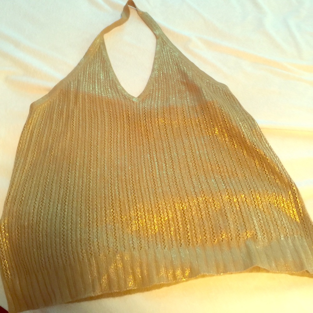 BCBG Gold Halter Sweater