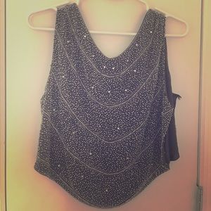 Haute Hippie Cropped Beaded Top