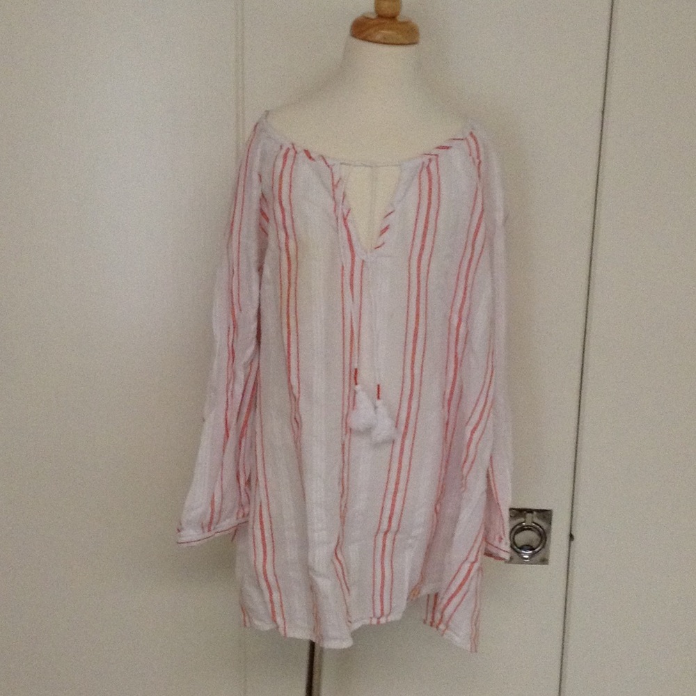 Red and white striped tunic