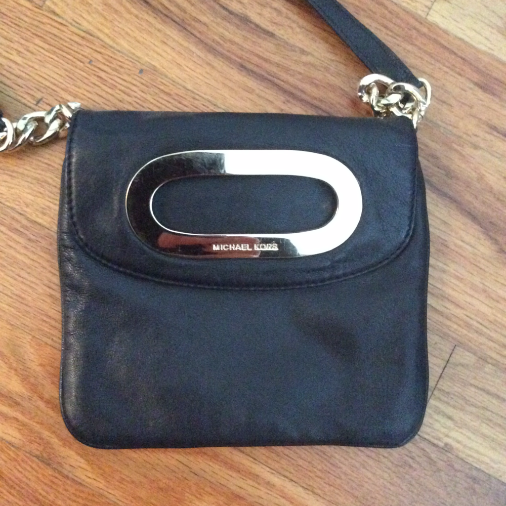 Michael Kors - Black Leather Cross-body Purse!