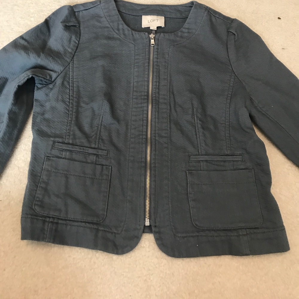 Size 6 Like New gray Military Style Loft Jacket