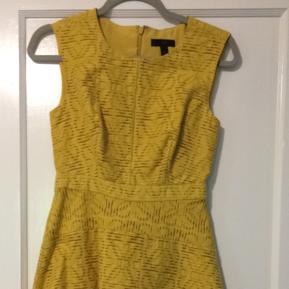 J. Crew textured yellow party dress