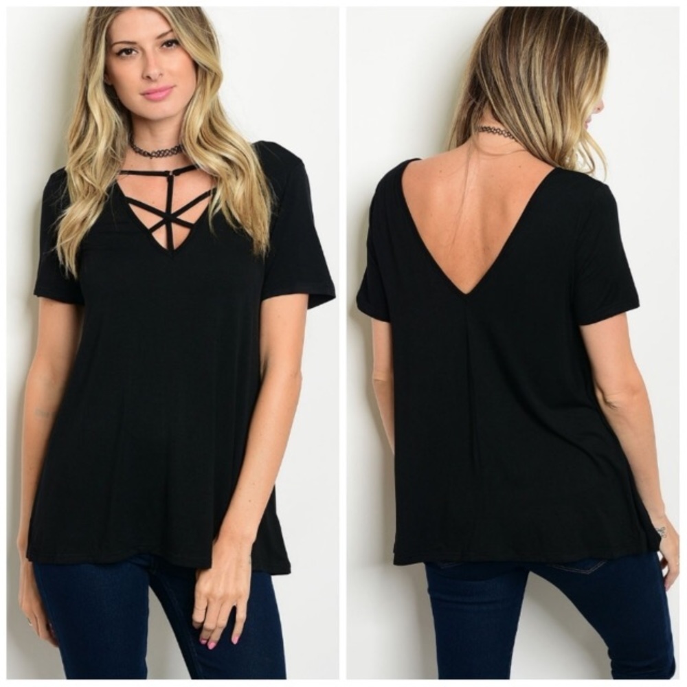 HP 🎉Very J crisis cross in front top v-back black