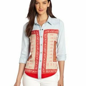 Lucky Brand Dixie Scarf Print Shirt