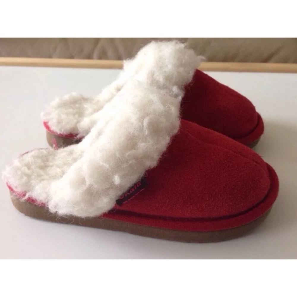 Ukala Emu Inala Red Suede SZ 11 Slippers Shoes