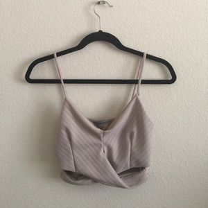 Taupe crop top.