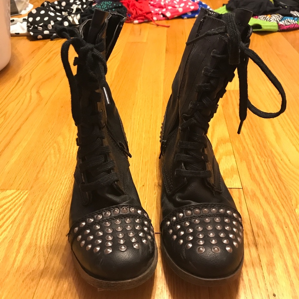 Studded combat boots