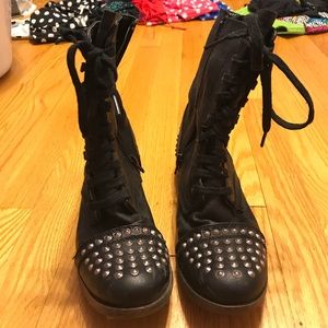 Studded combat boots