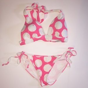 Pink polka dot bikini