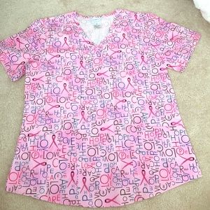 Breast Cancer Awareness Scrub Top