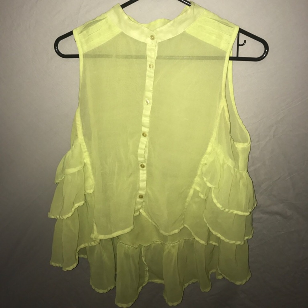 Lime Green See Through Top