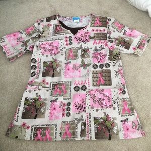 Breast Cancer Awareness Scrub Top