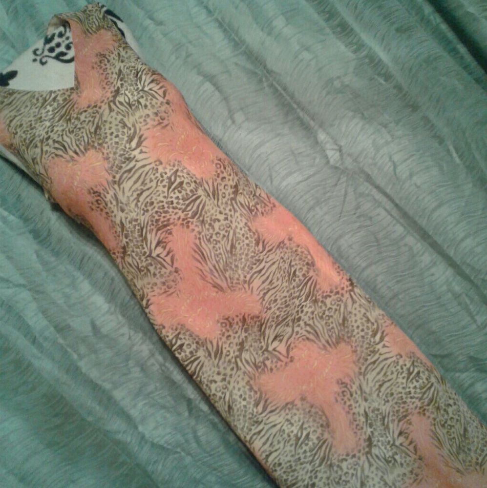 Safari Print Coral dress with attached slip!