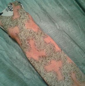 Safari Print Coral dress with attached slip!
