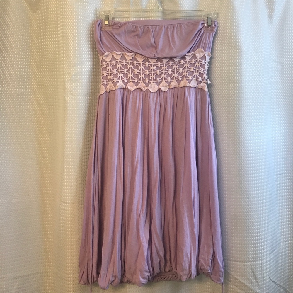 Strapless Purple Dress