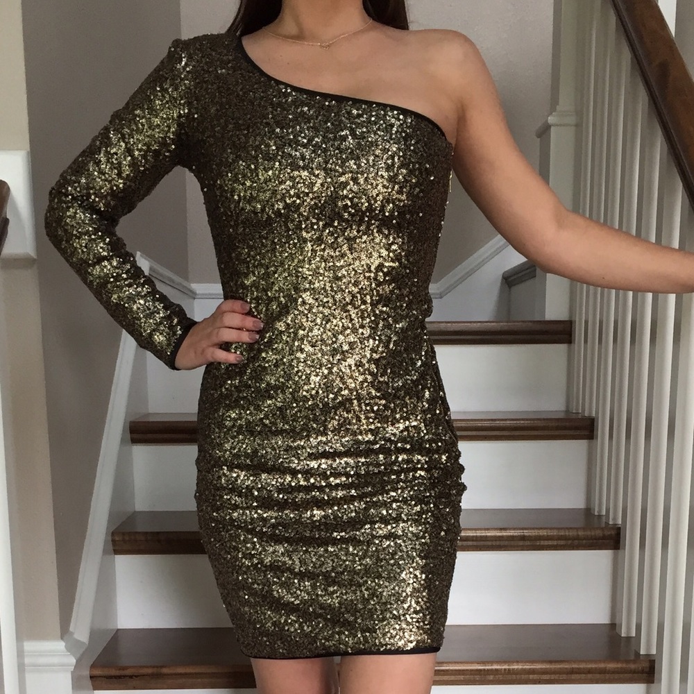 Gianni Bini Sequin One Shoulder Dress