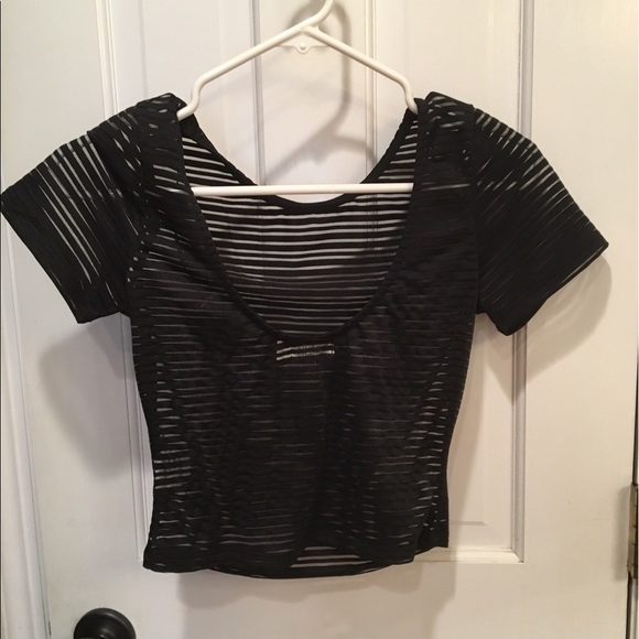 Striped sheer Crop top - Picture 2 of 3