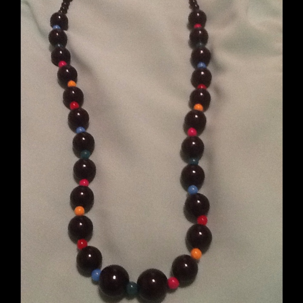 Colorful Black Bead Necklace