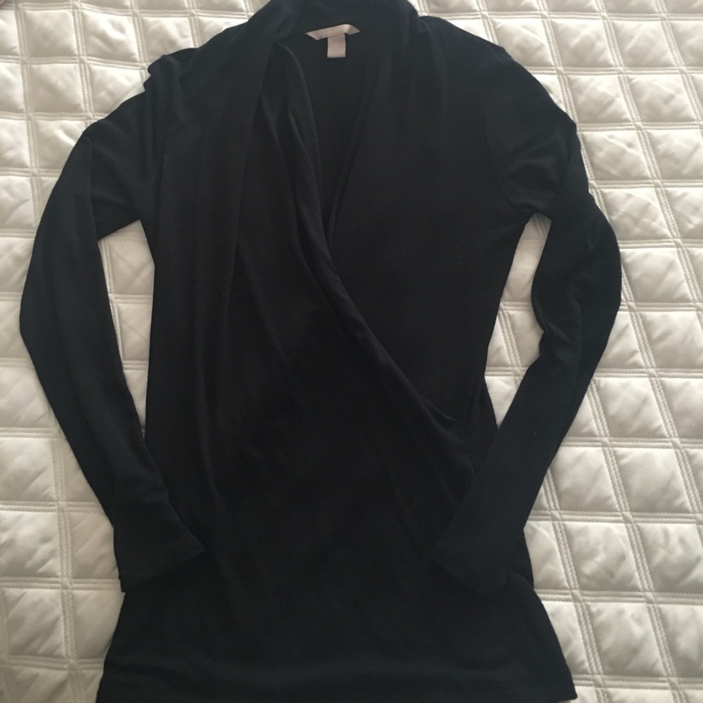 Banana Republic black wrap sweater