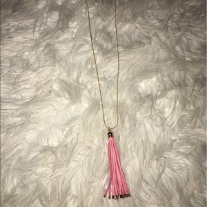 Long tassel necklace pink