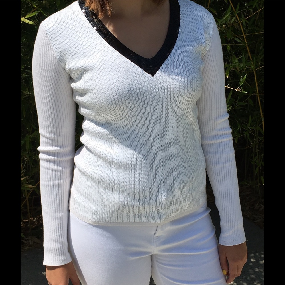 MK white sequin top