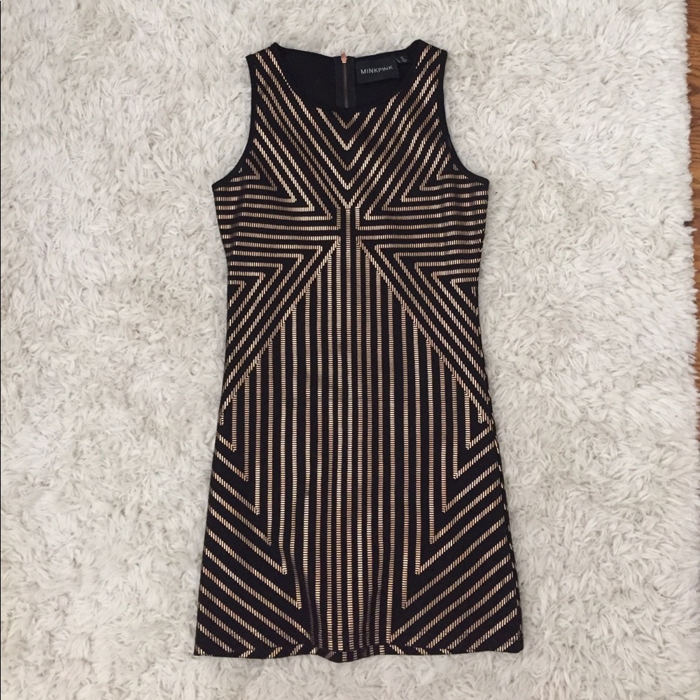 MinkPink Gold Bodycon Dress