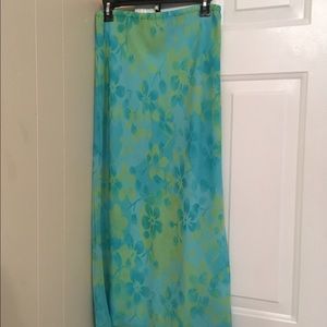 Ladies blue green floral skirt