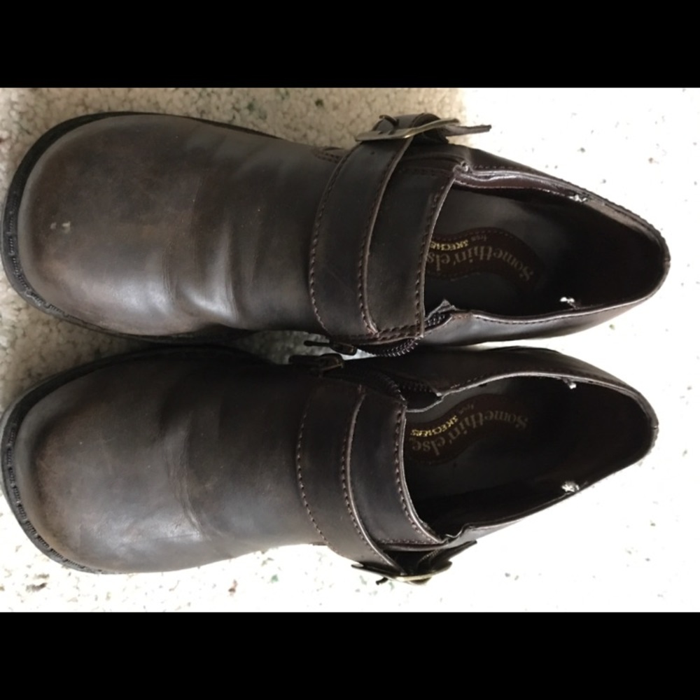 sz 7 Skechers boot clog shoes with zippers