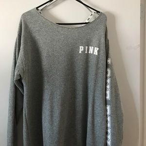 PINK large crewneck sweatshirt (gray size L)