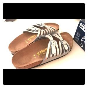 Silver Birkenstock sandals brand new!