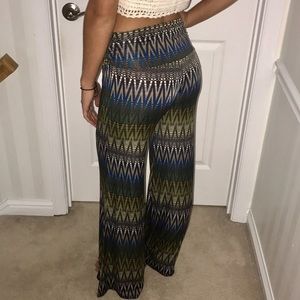 Aztec-patterned flare pants