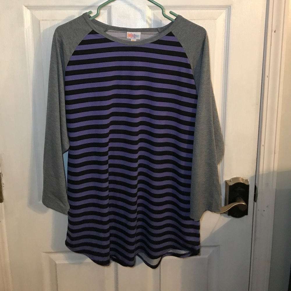 LulaRoe 3X Randy purple striped