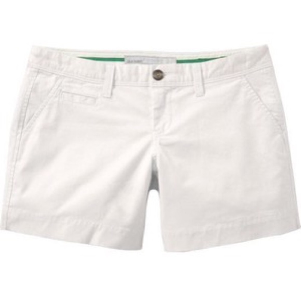 Old Navy 5" white mid-rise shorts