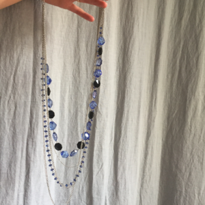 Blue Beaded Long Necklace
